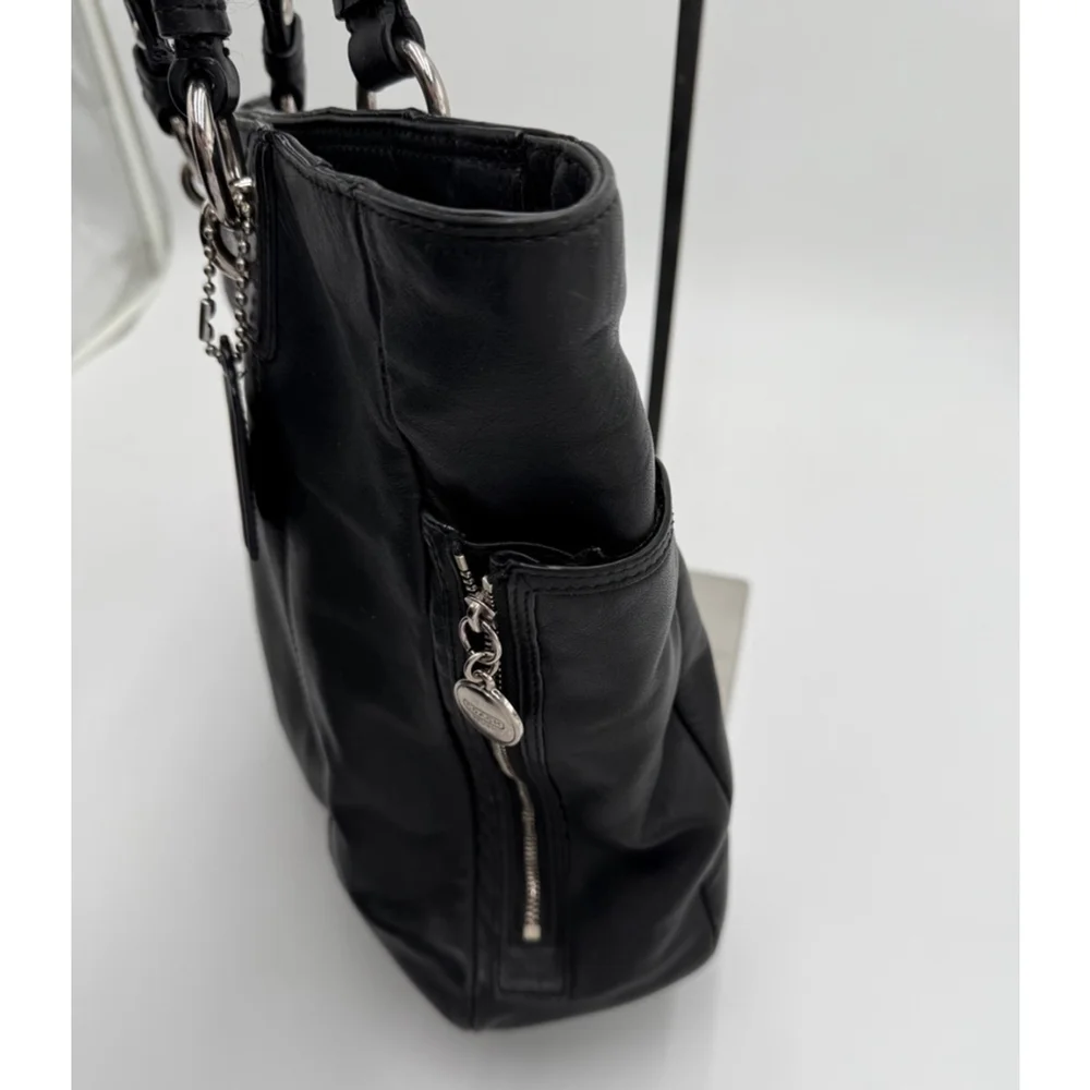 Coach Gallery North South Black Leather with Side Zippers F19456‎ - Picture 4 of 10